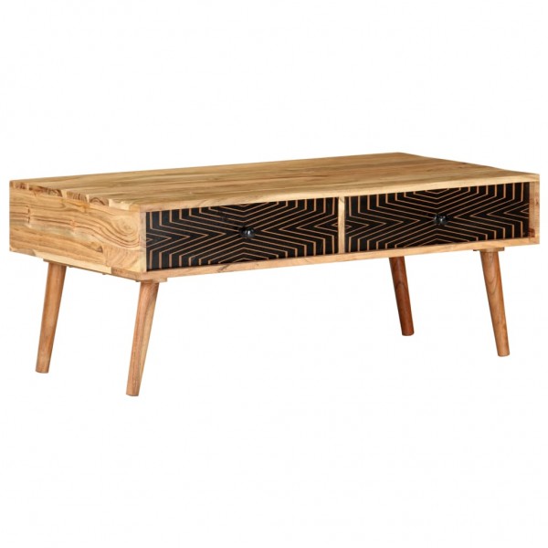 Mesa de centro madeira maciça de acacia 100x50x39 cm D