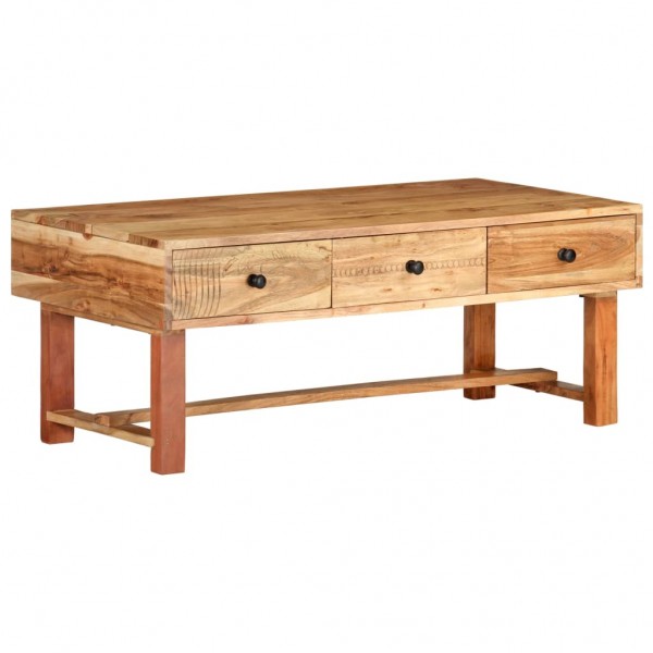 Mesa de centro madeira maciça de acácia 100x50x40 cm D
