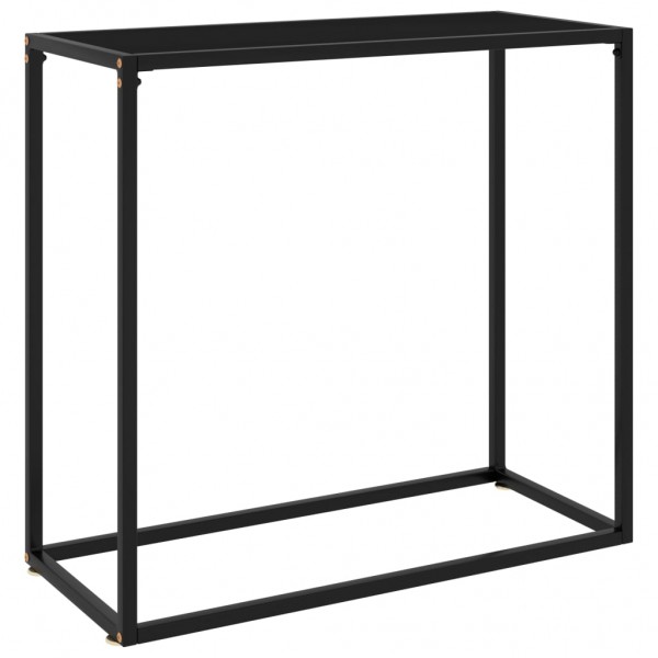 Mesa consola vidrio templado negro 80x35x75 cm D