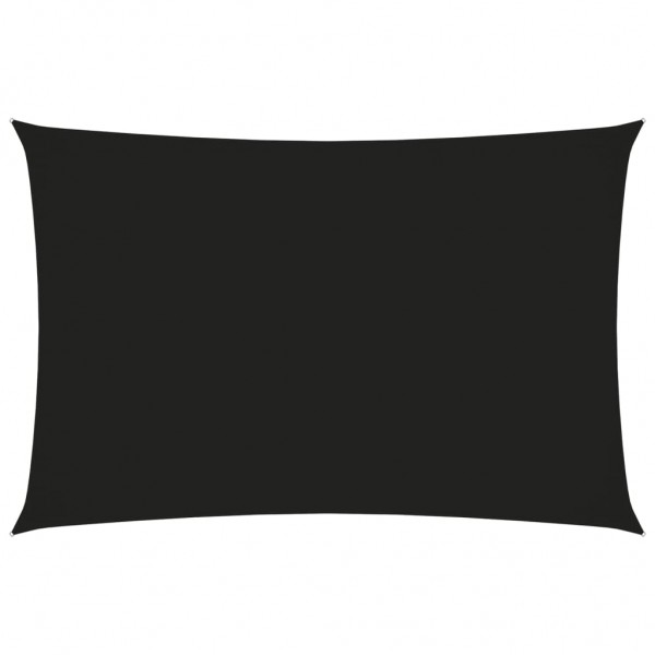 Telhado de vela rectangular de tecido preto Oxford 2x4 m D