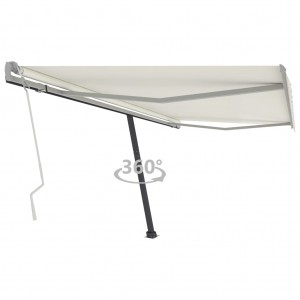 Toldo de pie retráctil manual crema 400x300 cm D