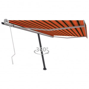 Toldo de pie retráctil manual naranja y marrón 400x300 cm D