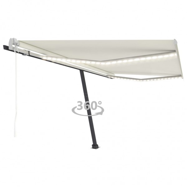 Toldo automático com sensor de vento LED creme 400x300 cm D