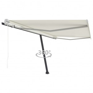 Toldo de pie automático crema 450x300 cm D