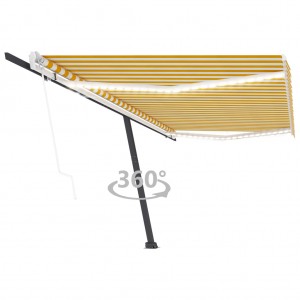 Toldo automático LED sensor de viento amarillo blanco 500x300cm D