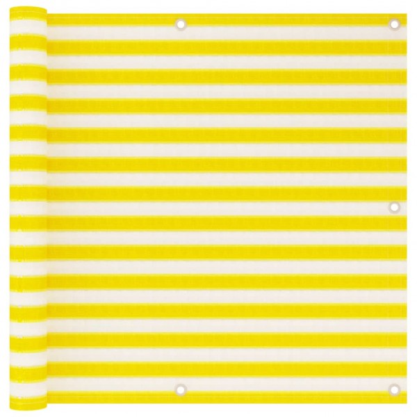 Toldo para balcón HDPE amarillo y blanco 90x500 cm D