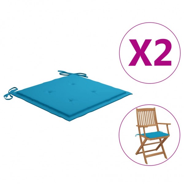 Cojines de silla de jardín 2 uds tela Oxford azul 40x40x3 cm D
