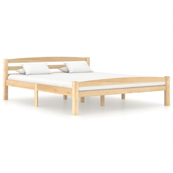 Estrutura de cama de madeira de pinho maciço 160x200 cm D