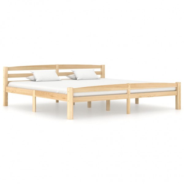 Estructura de cama de madera maciza de pino 180x200 cm D