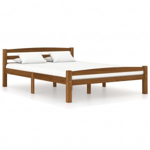 Estructura de cama madera maciza pino marrón miel 120x200 cm D