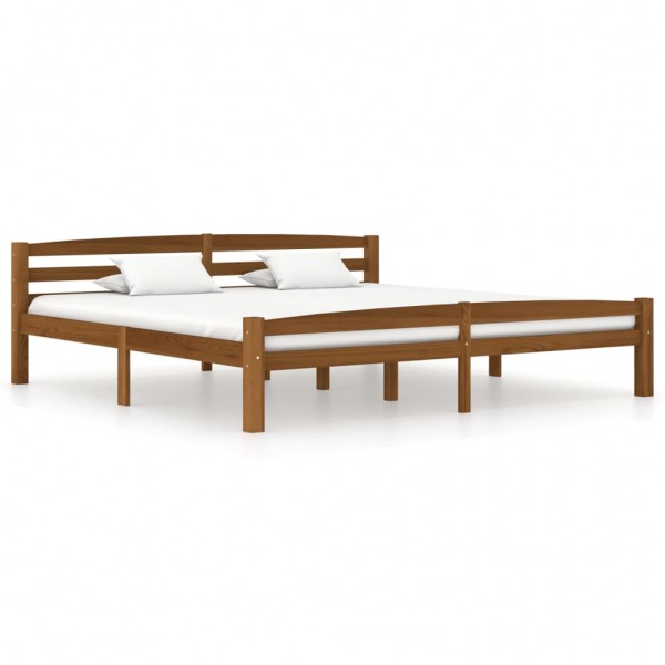 Estructura de cama madera maciza pino marrón miel 180x200 cm D