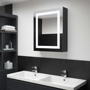 Mueble de baño con espejo LED 50x13x70 cm D