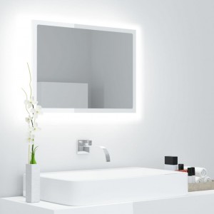 Espejo de baño acrílico blanco brillo 60x8.5x37 cm D
