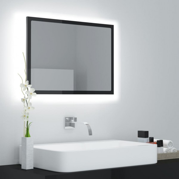 Espejo de baño acrílico negro brillo 60x8.5x37 cm D