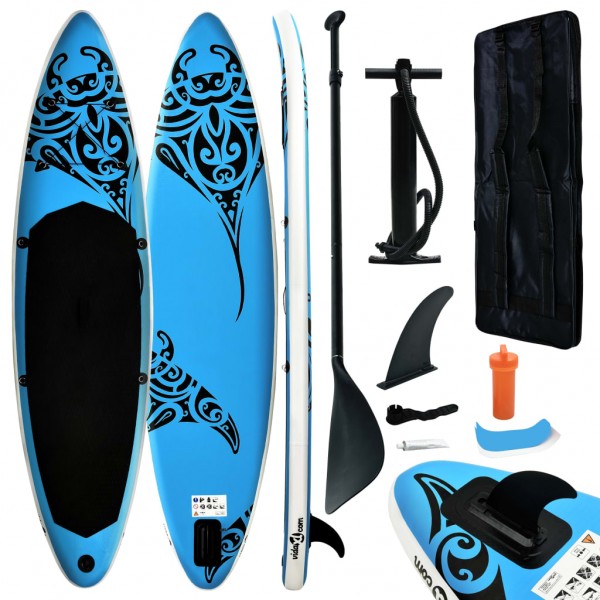 Juego de tabla de paddle surf hinchable azul 305x76x15 cm D