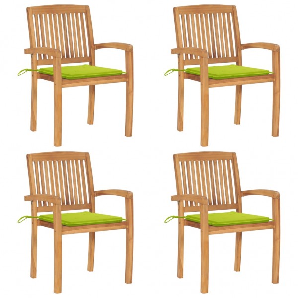 Cadeiras de jardim empilháveis de teca D