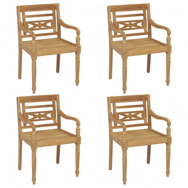 Cadeiras Batavia 4 unidades madeira maciça de teca D