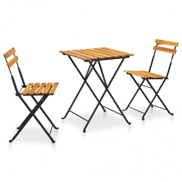 Mesa e cadeiras de restaurante dobráveis de madeira maciça de acacia D