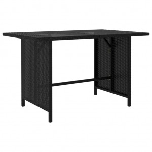 Mesa de comedor para jardín ratán sintético negro 110x70x65 cm D