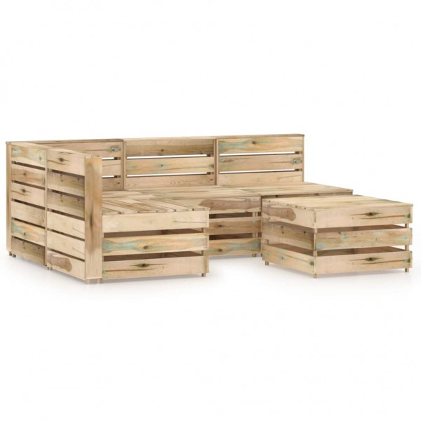 Set de muebles de jardín 5 pzas madera de pino impregnada verde D