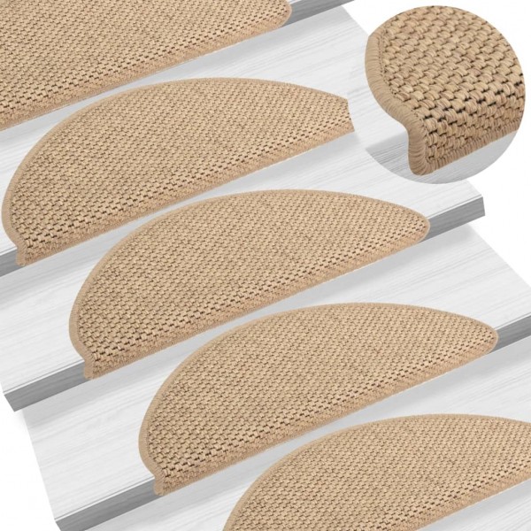 Almofada auto-adhesiva escada sisal 15 x areia 65 x 21 x 4 cm D