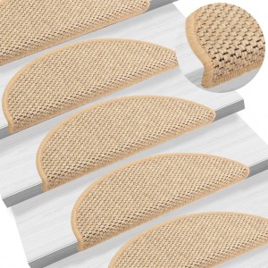 Almofada auto-adhesiva escada sisal 15 uds beige 65x21x4 cm D