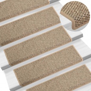 Almofada auto-adhesiva escada sisal 15 uds beige 65x21x4 cm D