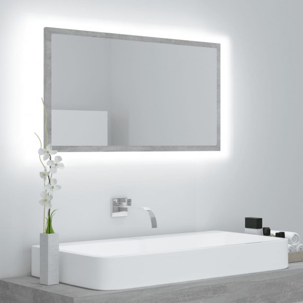 Espelho de banho acrílico cinza 80x8.5x37 cm D