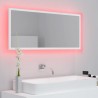 Espejo de baño LED acrílico blanco 100x8.5x37 cm 5