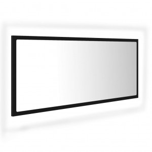 Espejo de baño LED acrílico negro 100x8.5x37 cm H