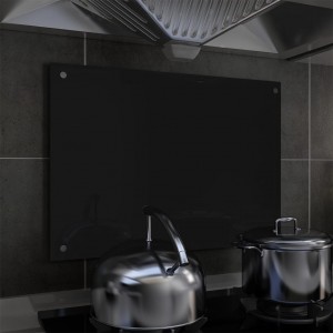Proteção espalhamento cozinha vidro temperado preto 70x50 cm D