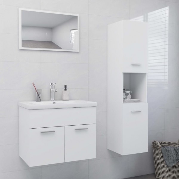 Conjunto de mobiliário de banheiro branco aglomerado D