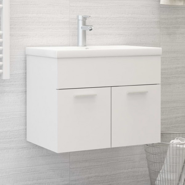 Mueble con lavabo blanco brillante aglomerado D