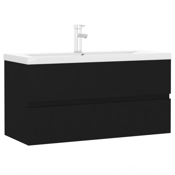 Mueble con lavabo aglomerado negro D