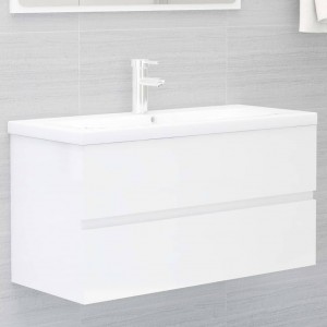 Mueble con lavabo blanco brillante aglomerado D