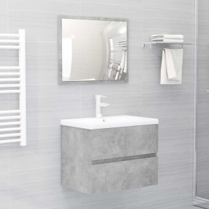 Conjunto de muebles de baño aglomerado gris hormigón D