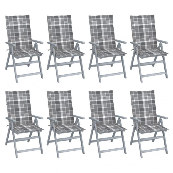 Cadeiras de jardim reclináveis e almofadas D