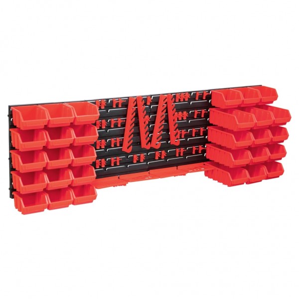 Kit de cajas de almacenaje 80 pzas paneles de pared rojo negro D