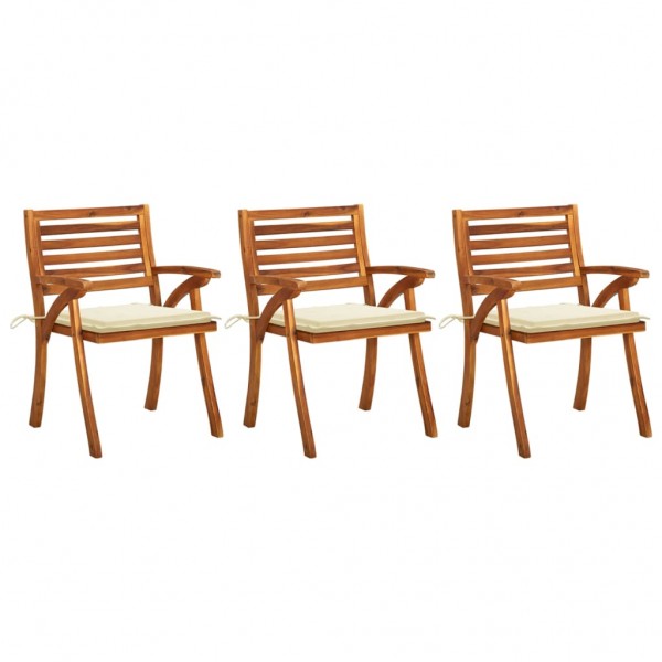Cadeiras com almofadas de madeira maciça D