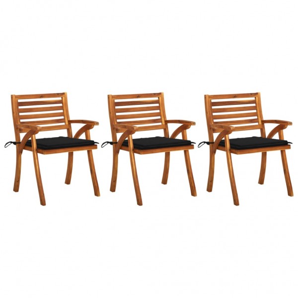 Cadeiras de jardim com almofadas de acacia D