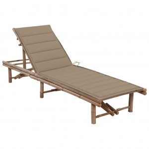 Cama de jardim com almofada de bambu D