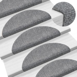 Alfombrillas de escalera autoadhesivas 10 uds gris 56x17x3 cm D