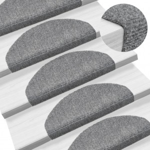 Alfombrillas de escalera autoadhesivas 10 uds gris 65x21x4 cm D