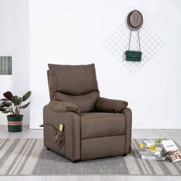 vidaXL Sillón orejero eléctrico reclinable cuero sintético capuchino