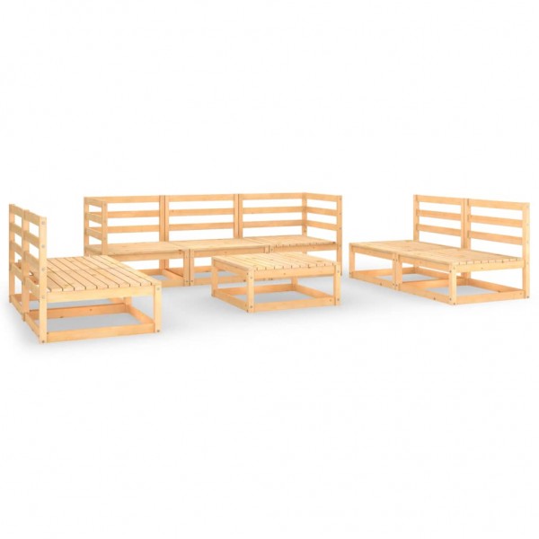 Conjunto de móveis de jardim 8 peças madeira de pinho maciço D