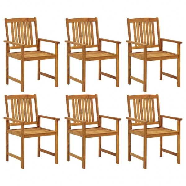 Cadeiras de jardim 6 unidades em madeira maciça de acácia D