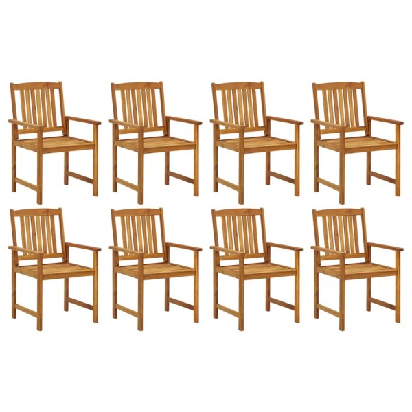 Cadeiras de jardim 8 unidades madeira maciça de teca D