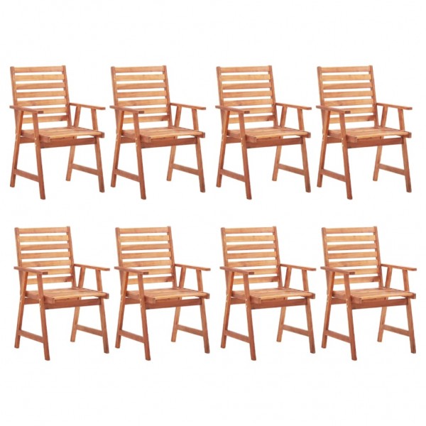 Cadeiras de jantar de jardim de madeira maciça de acácia D