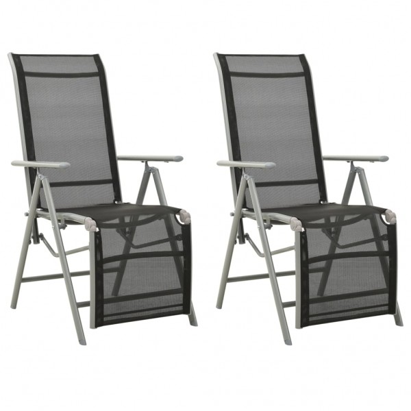 Cadeiras de jardim reclináveis de alumínio prateado D