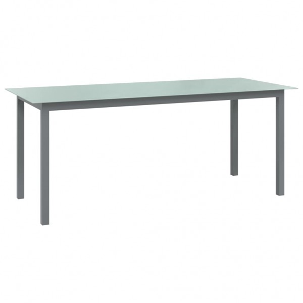 Mesa de jardín de aluminio y vidrio gris claro 190x90x74 cm D